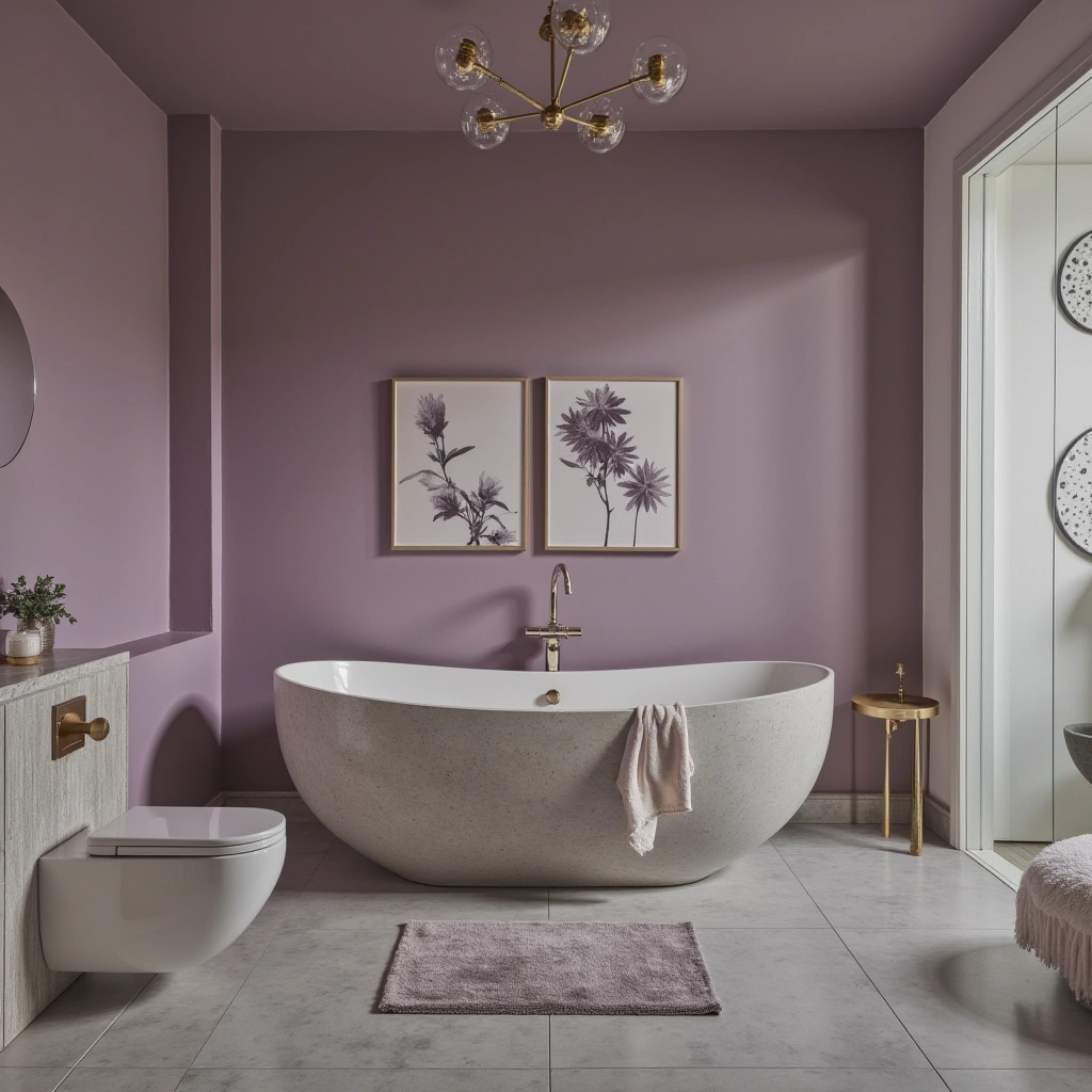 Lavender and Gray Bathroom