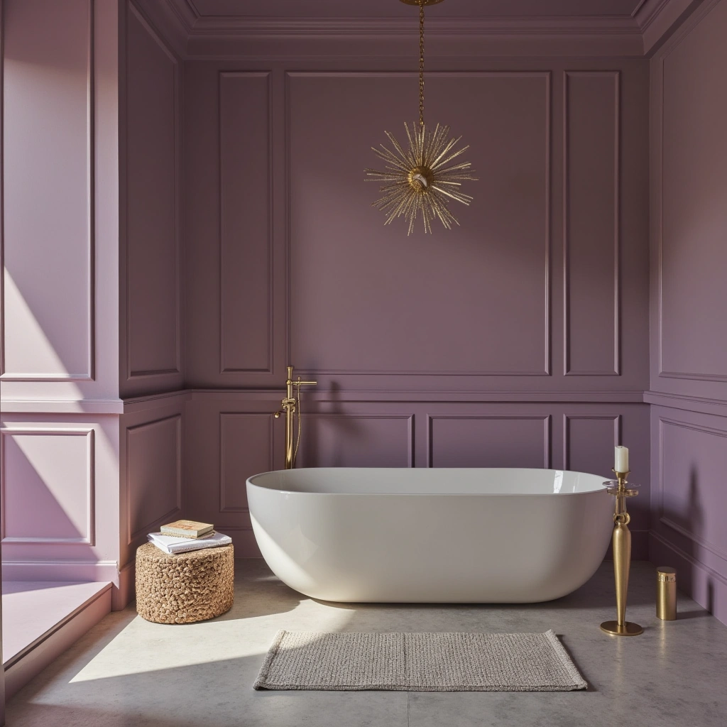 Lavender and Gold Bathroom