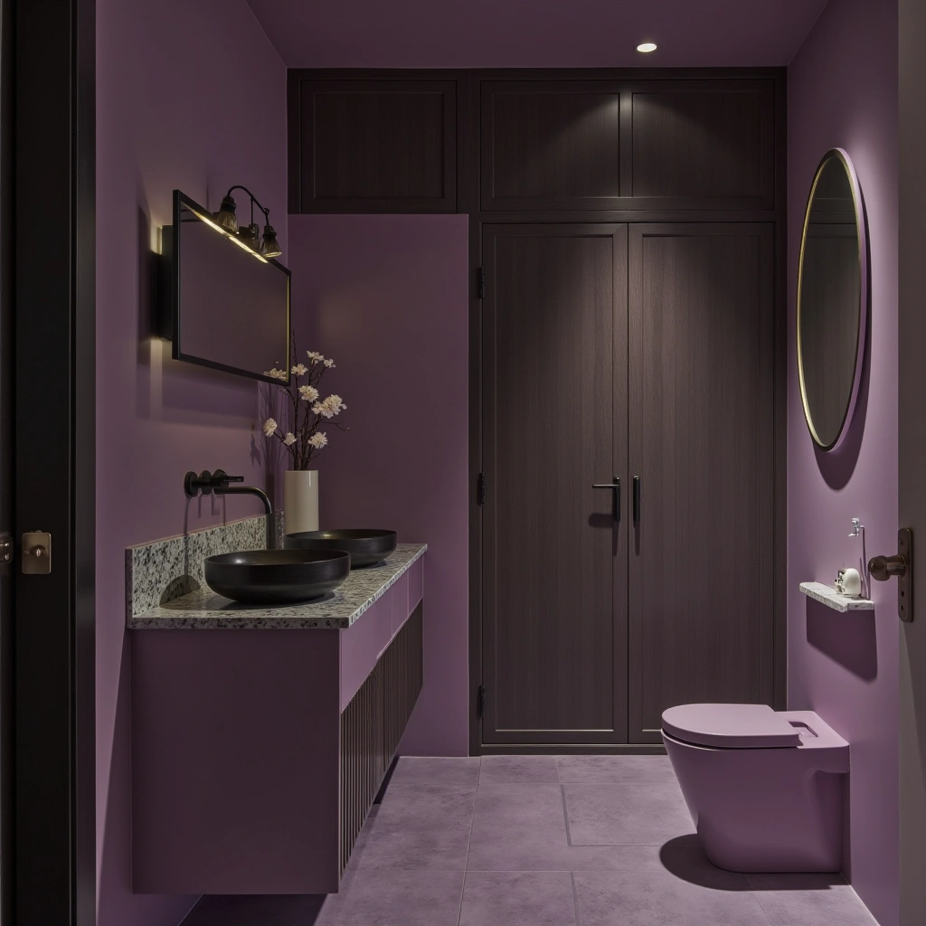 Lavender and Black Bathroom