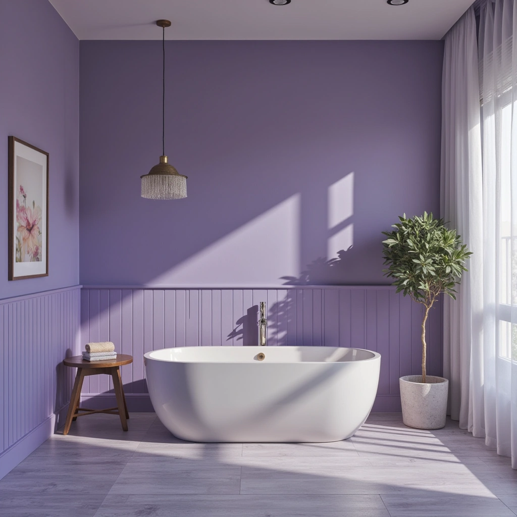 Lavender and Blue Bathroom