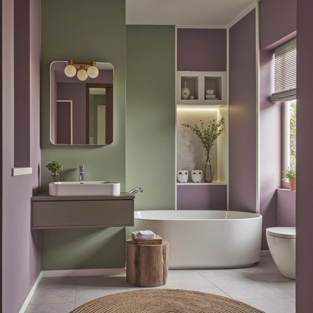 Lavender and Green Bathroom
