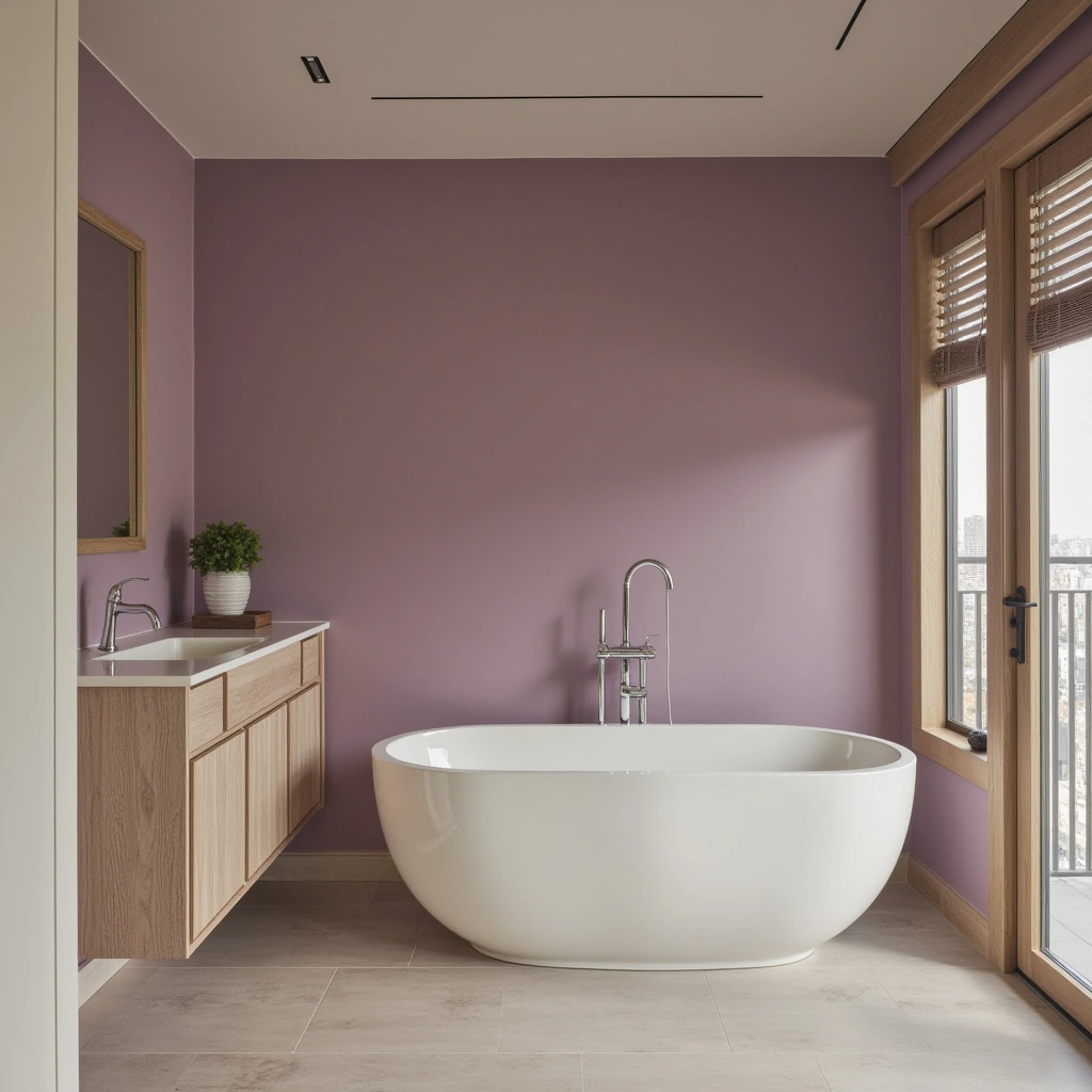 Lavender and Beige Bathroom