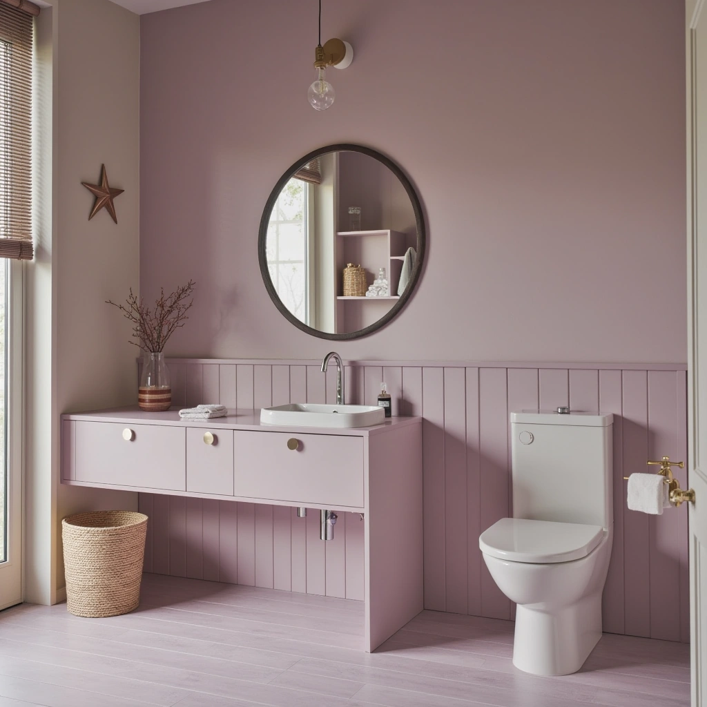 Lavender and Cream Bathroom