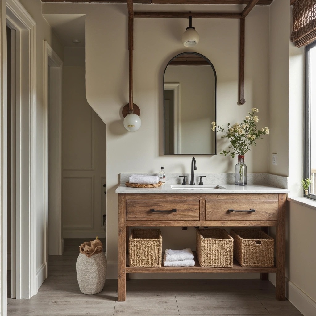 1. Rustic Wood Vanity
