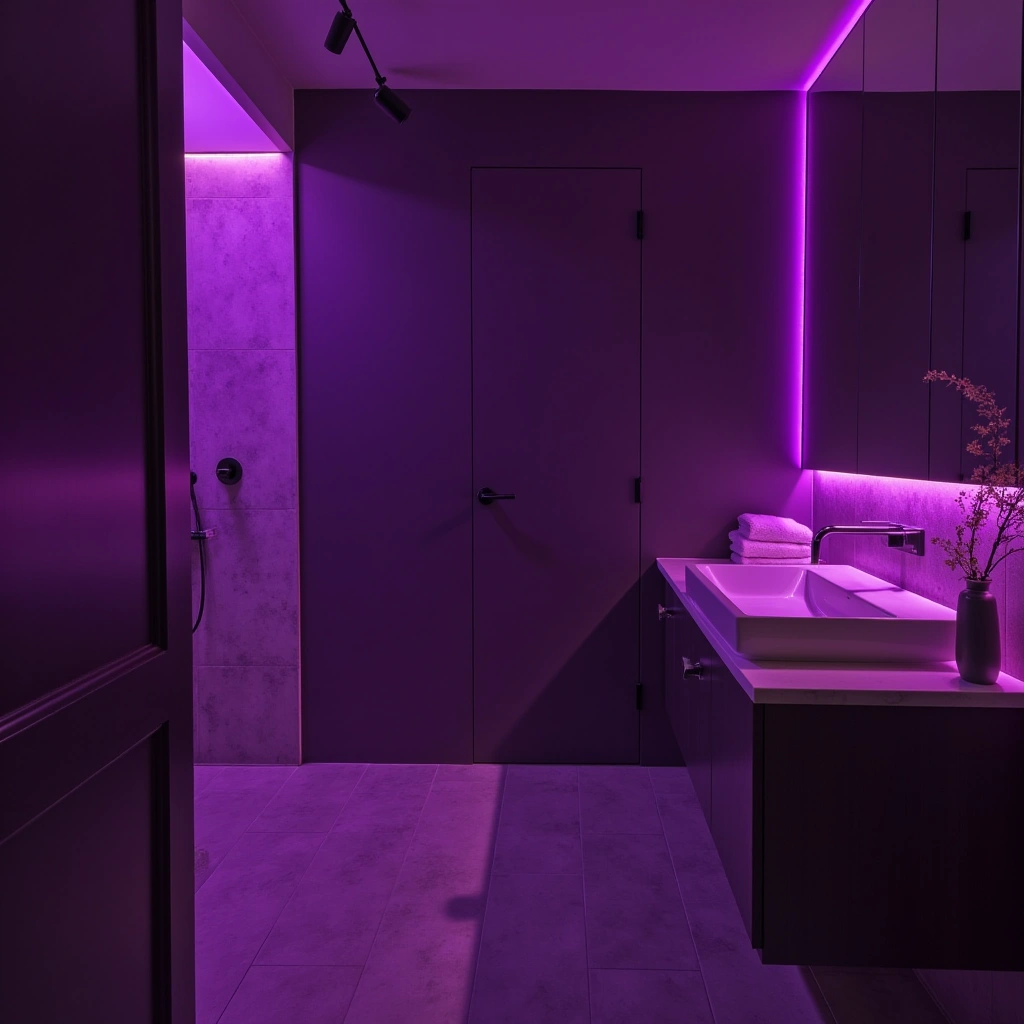 3. Dark Purple Lighting for a Cozy Ambiance