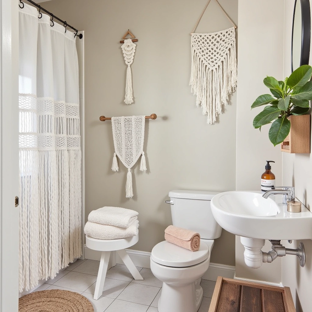 1. Macrame Bathroom Hanging