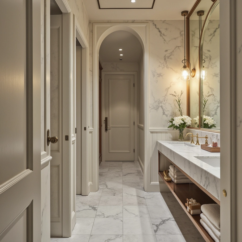 2. Luxurious Marble and Gold Master Bath