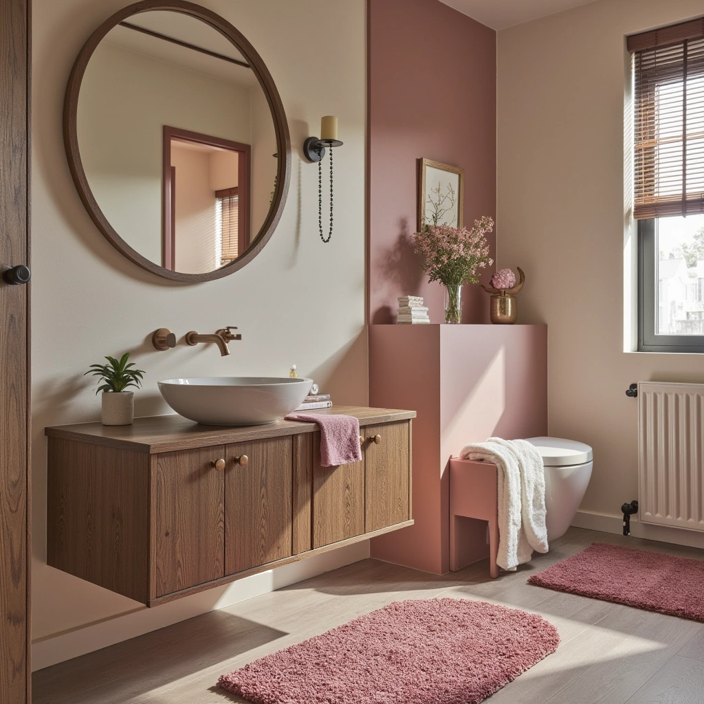 6. Add Texture with Pink Rugs