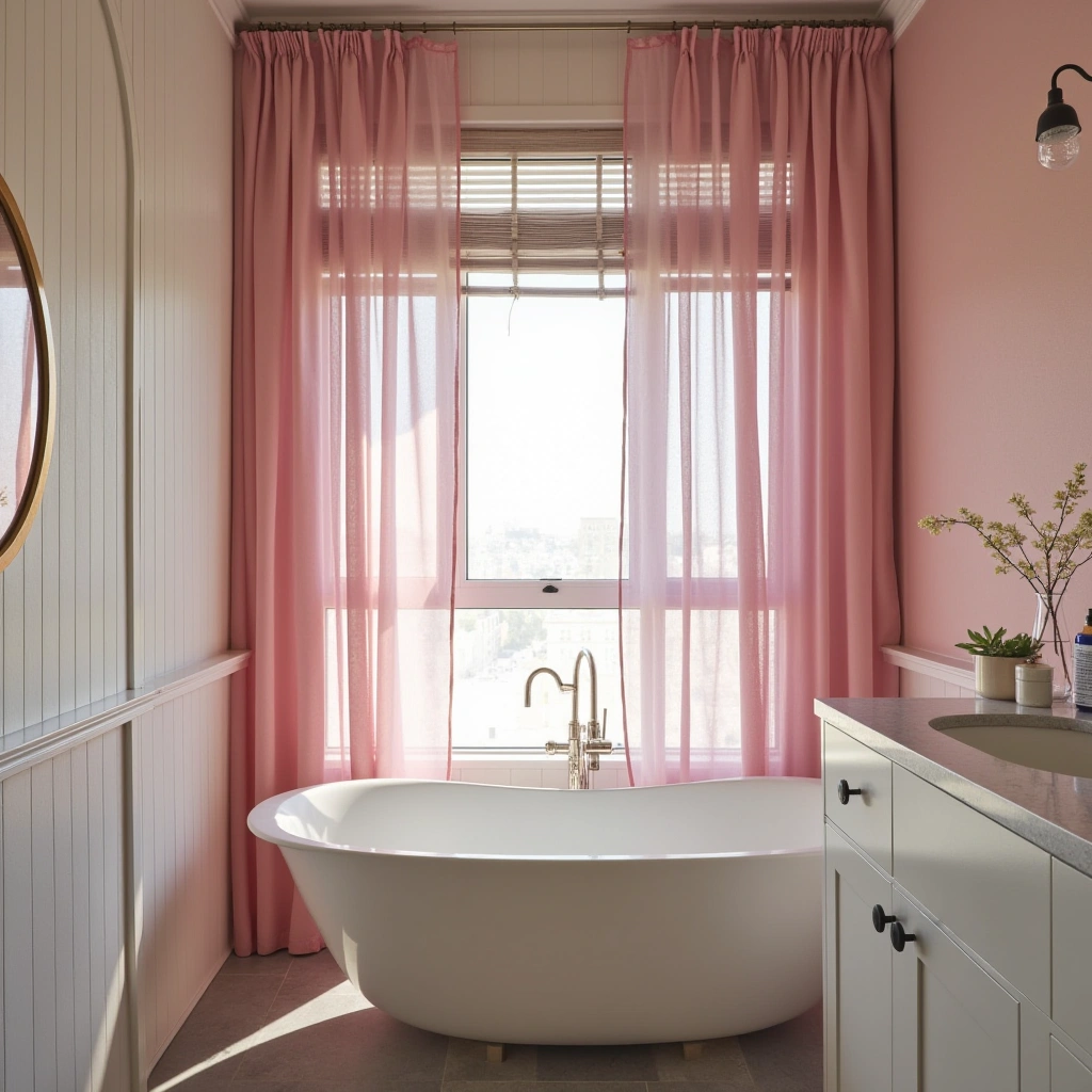 8. Create a Cozy Nook with Pink Curtains