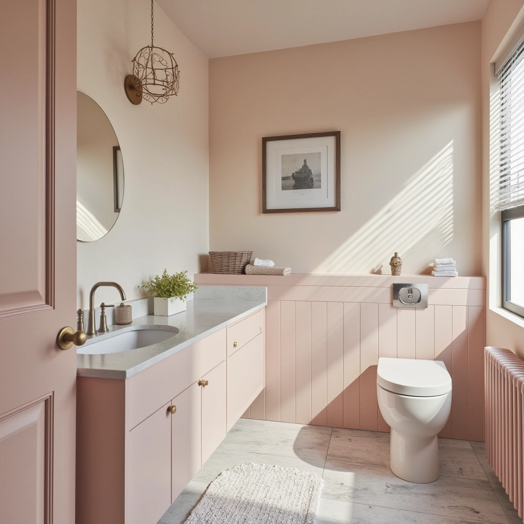 Blush and White Bathroom