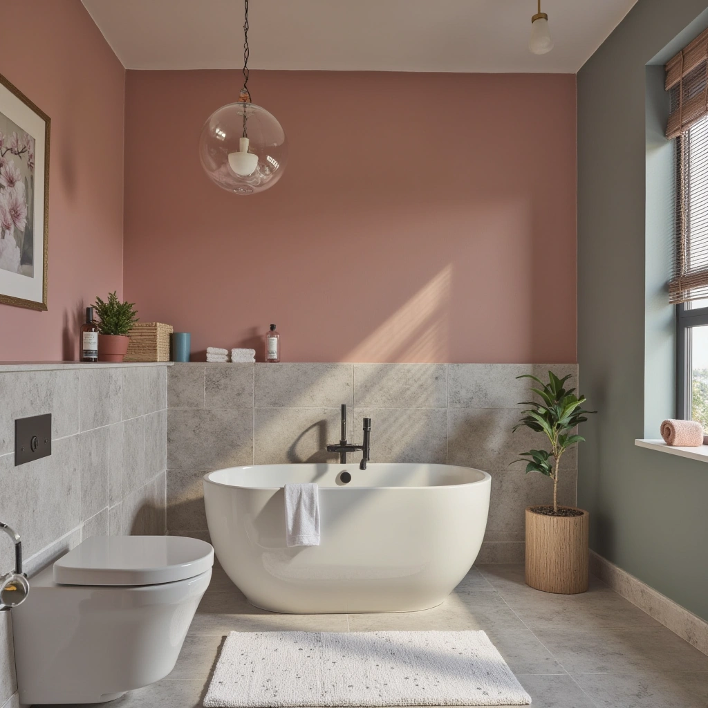 Blush and Gray Bathroom