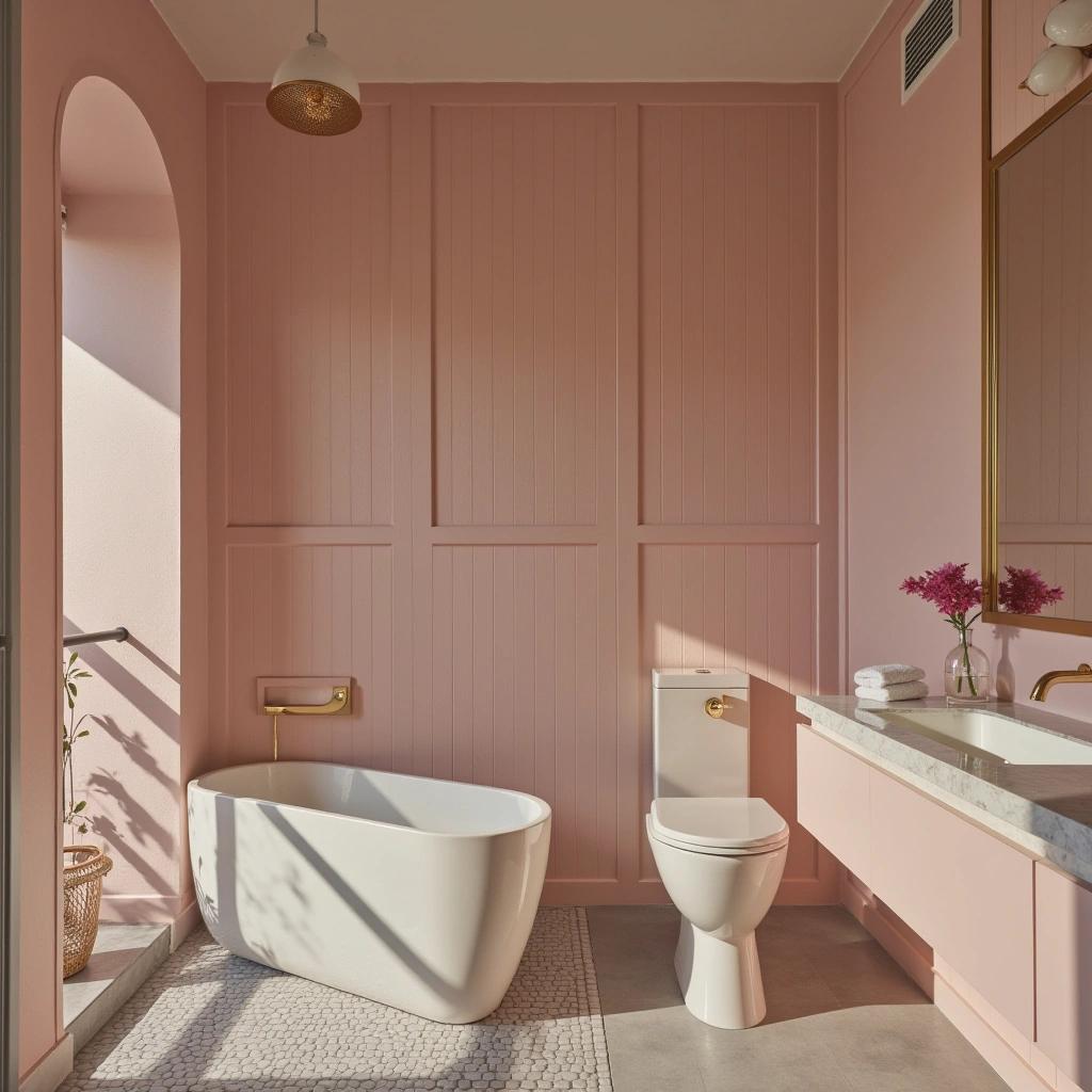 Blush and Gold Bathroom