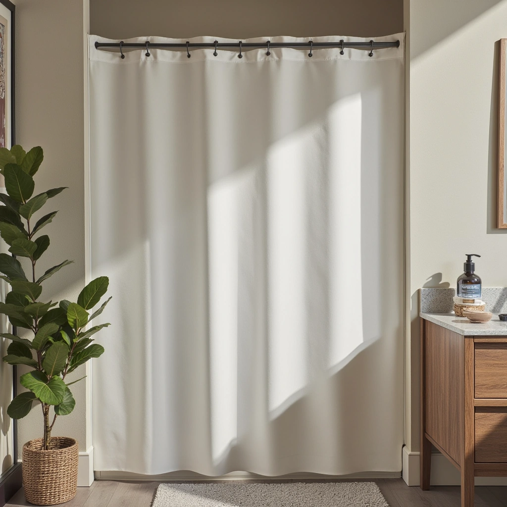 Wall-Mounted Shower Curtain