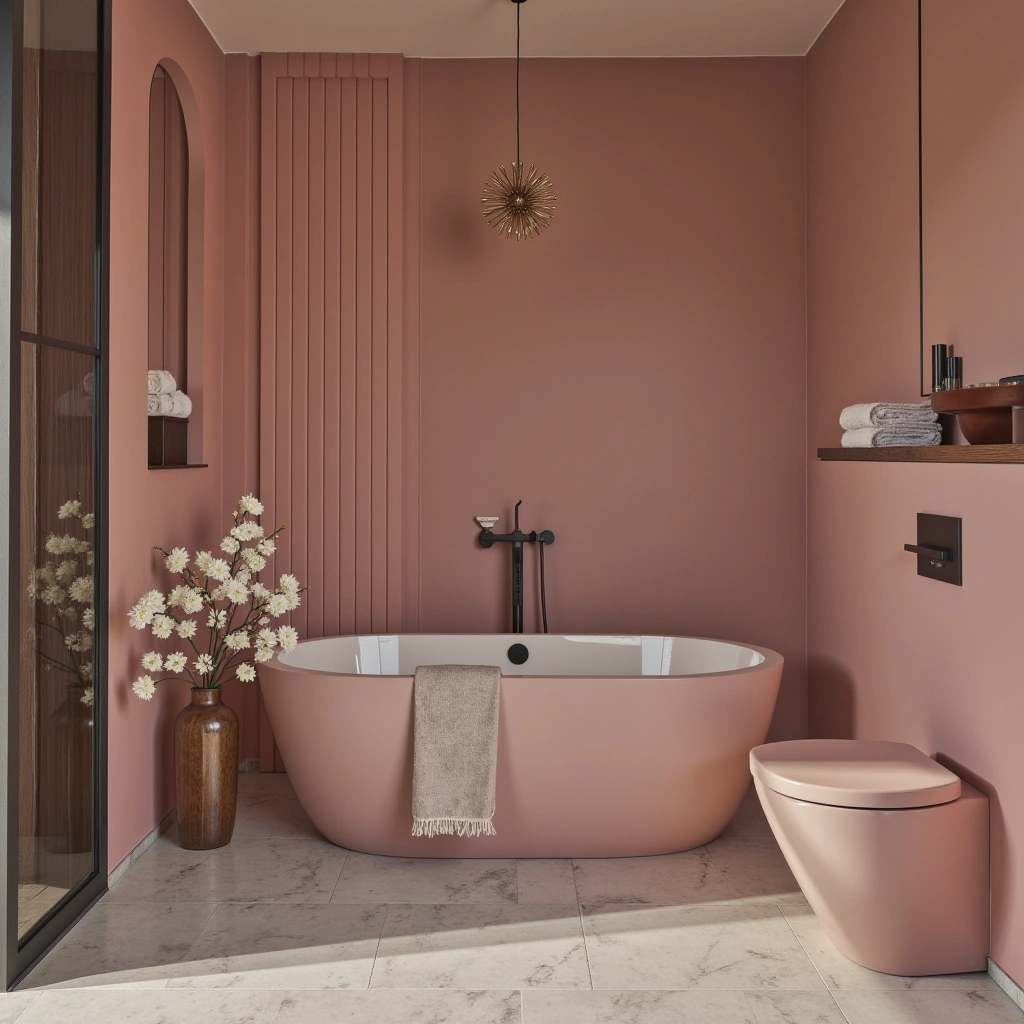 Blush and Bold Bathroom