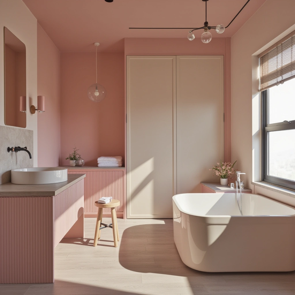 Blush and Minimalist Bathroom