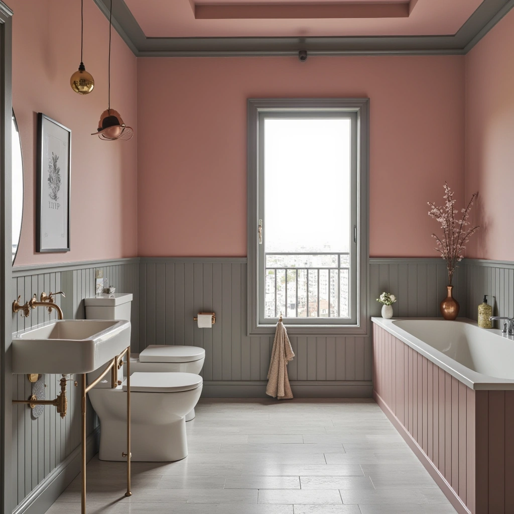 Cozy Pink and Grey Bathroom for a Traditional Look