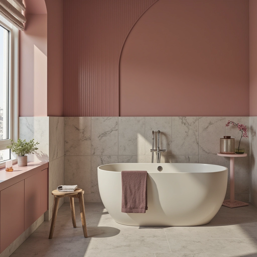 Pink and Neutral Bathroom