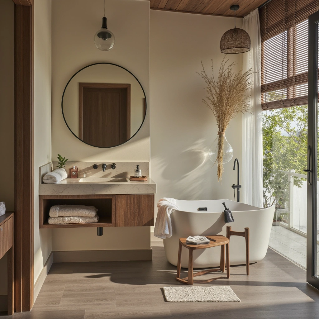 Neutral Bathroom with Natural Materials