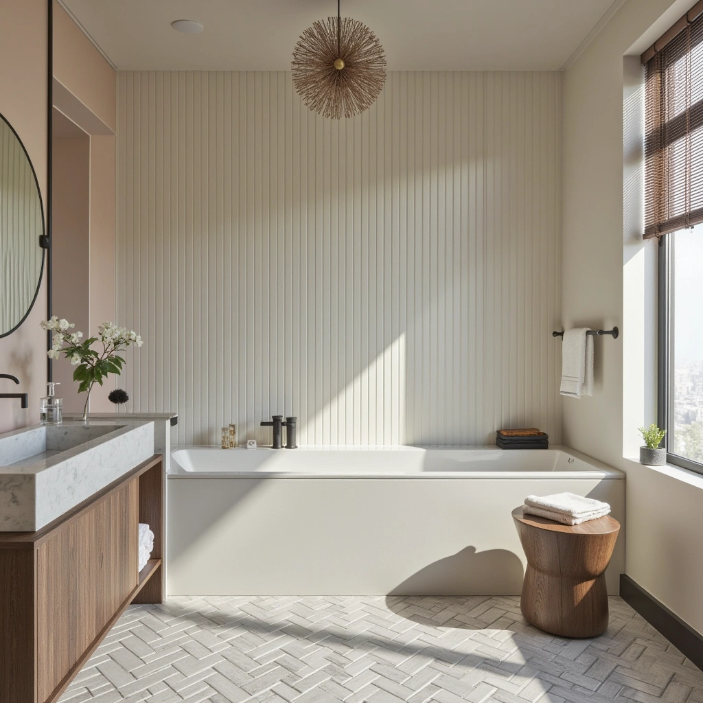 Neutral Bathroom with Subtle Patterns
