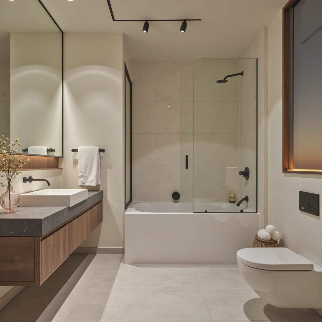 Neutral Bathroom with a Minimalist Approach