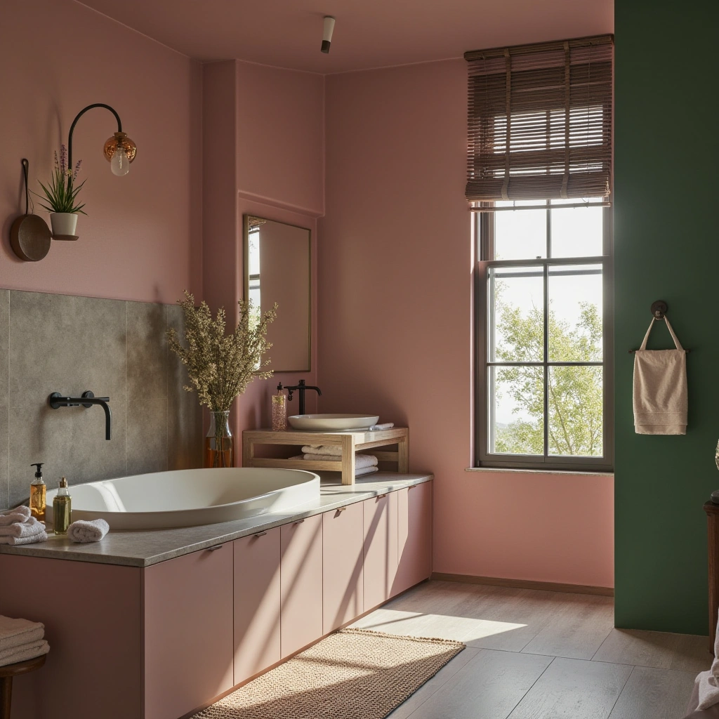 9. Romantic Pink and Forest Green