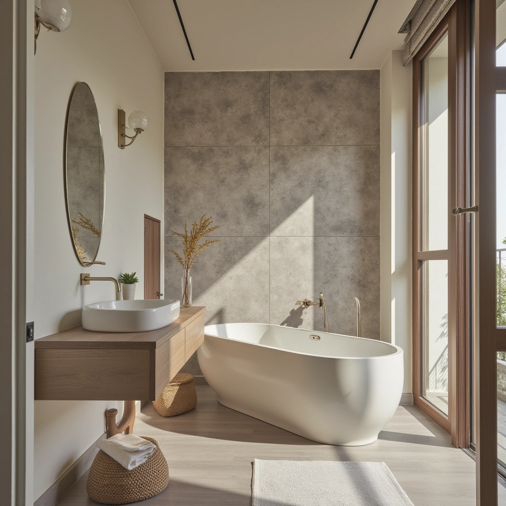 Neutral Bathroom with a Focus on Texture