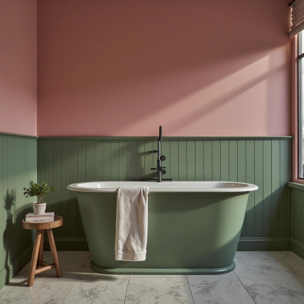 15. Romantic Pink and Hunter Green