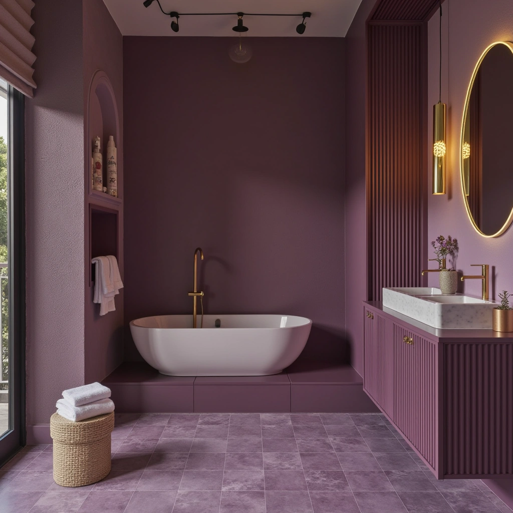 3. Violet and Gold Bathroom