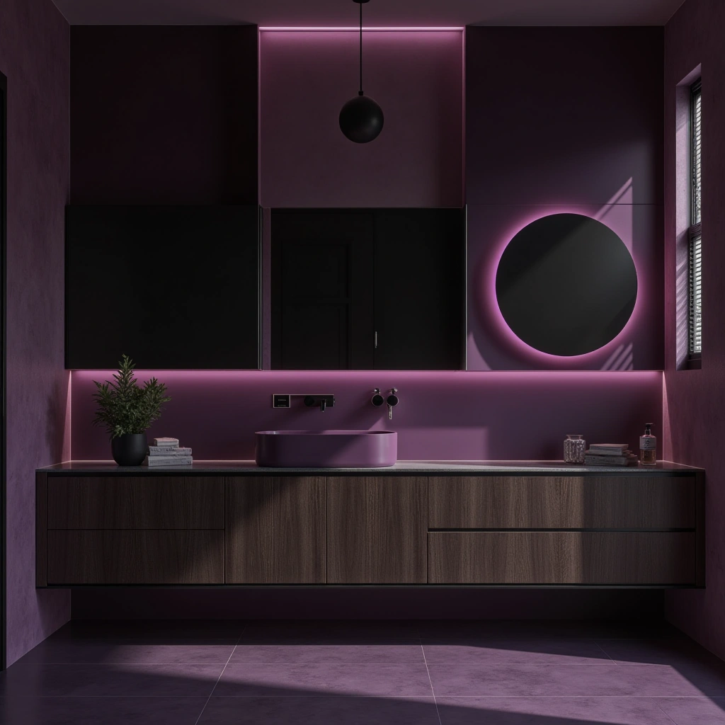 4. Violet and Black Bathroom