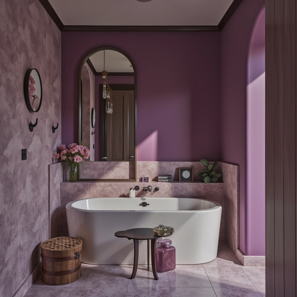 8. Violet and Stone Bathroom