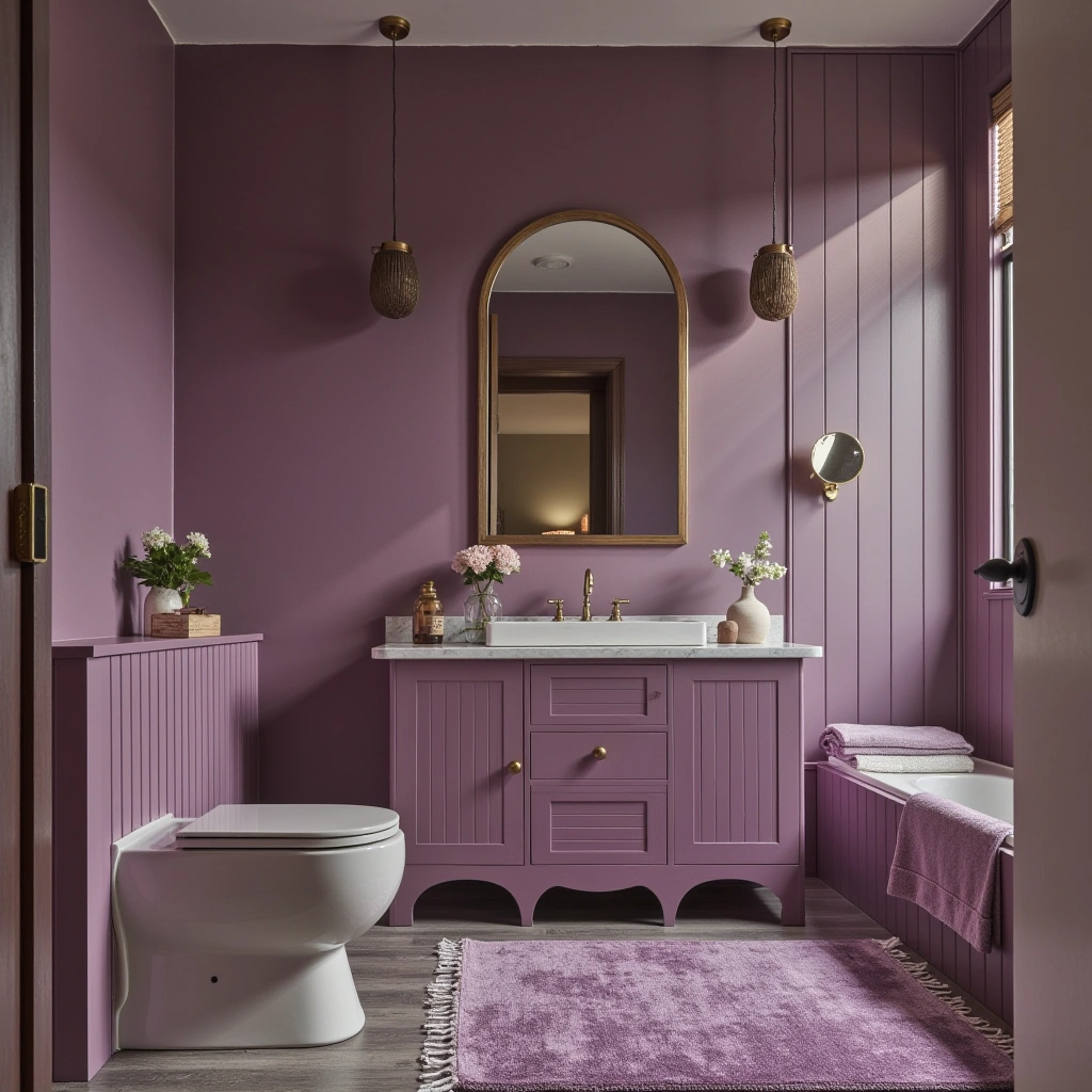 11. Violet and Fabric Bathroom