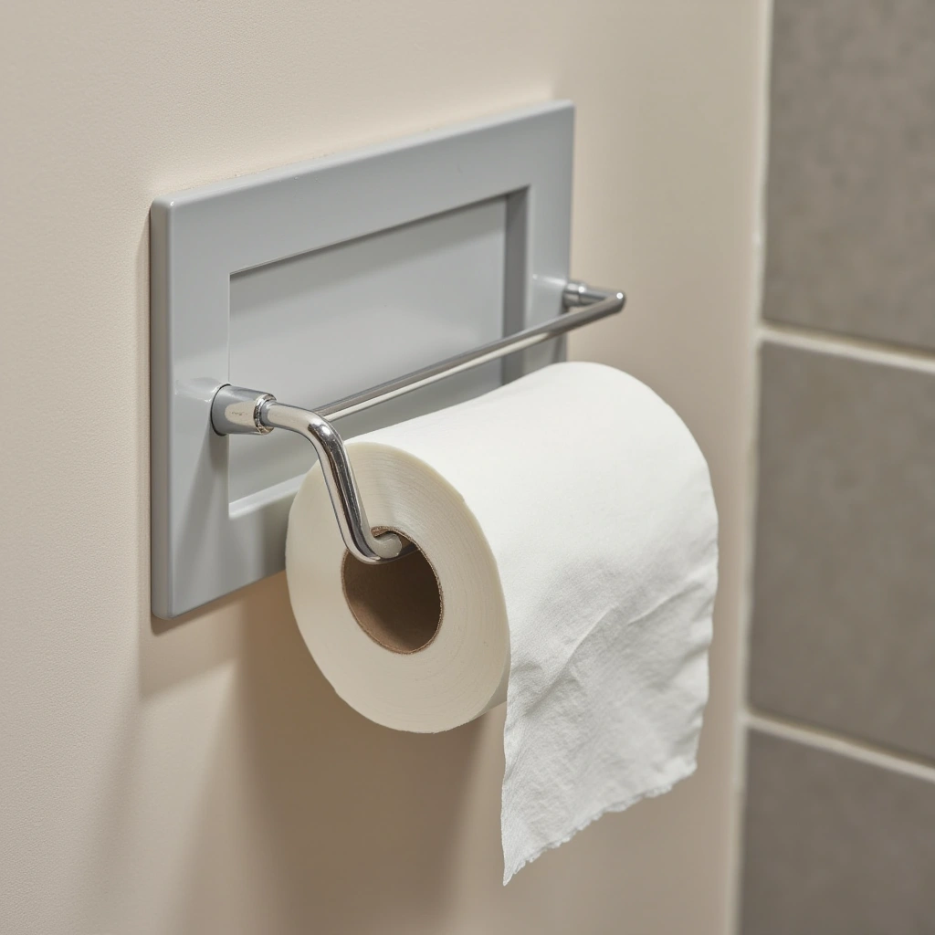 10. Use a Wall-Mounted Toilet Paper Holder