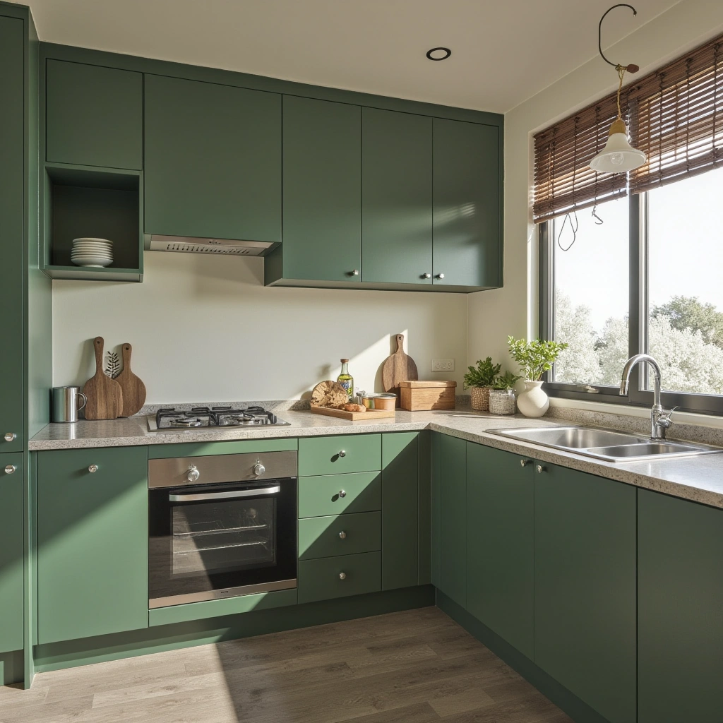 3. Beachy Green Kitchen
