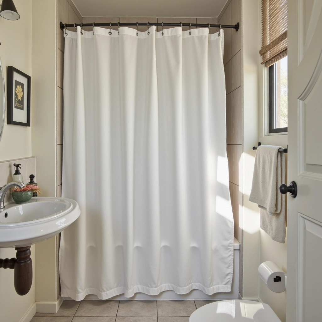 11. Incorporate a Wall-Mounted Shower Curtain