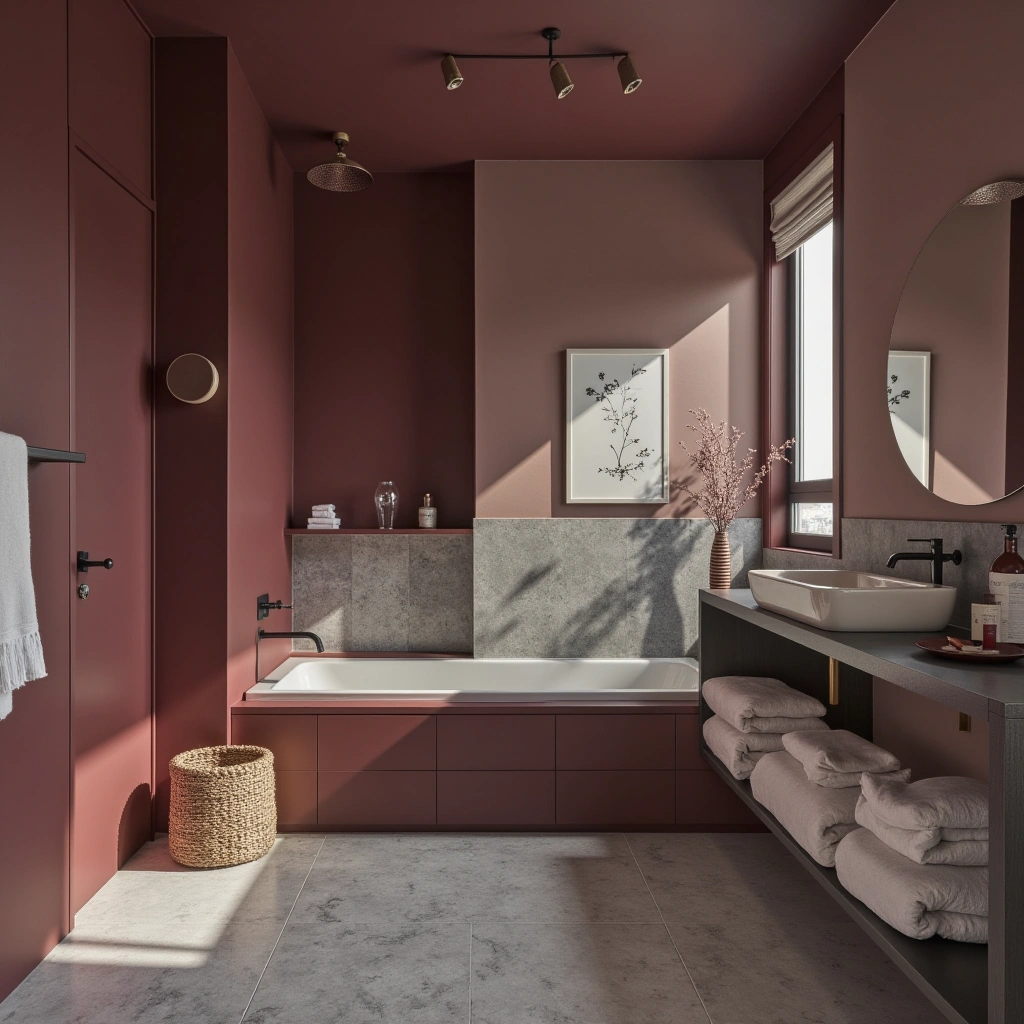 12. Burgundy and Gray Accents