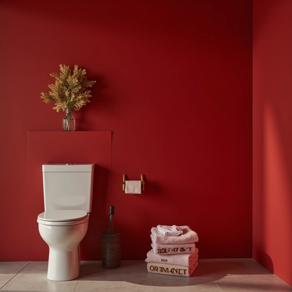 Bold Red Bathroom
