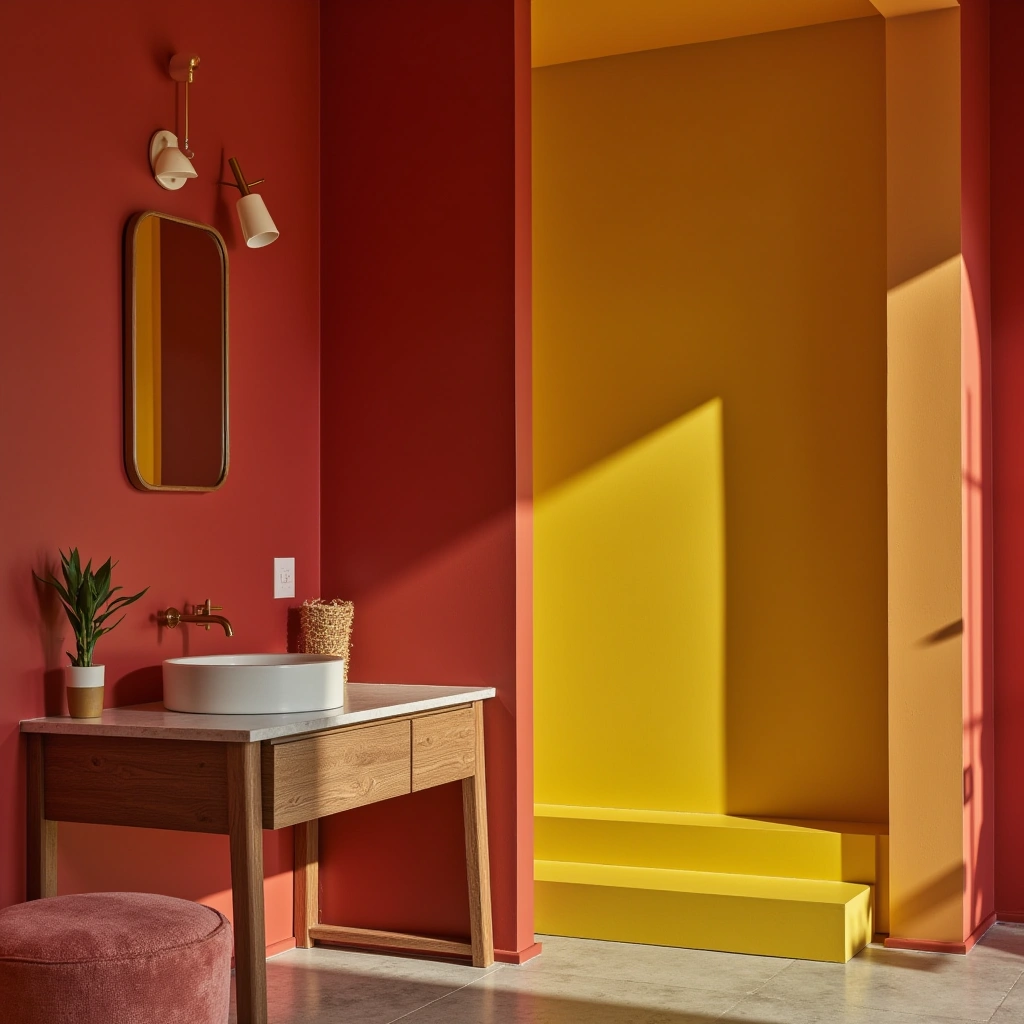 Red and Yellow Bathroom