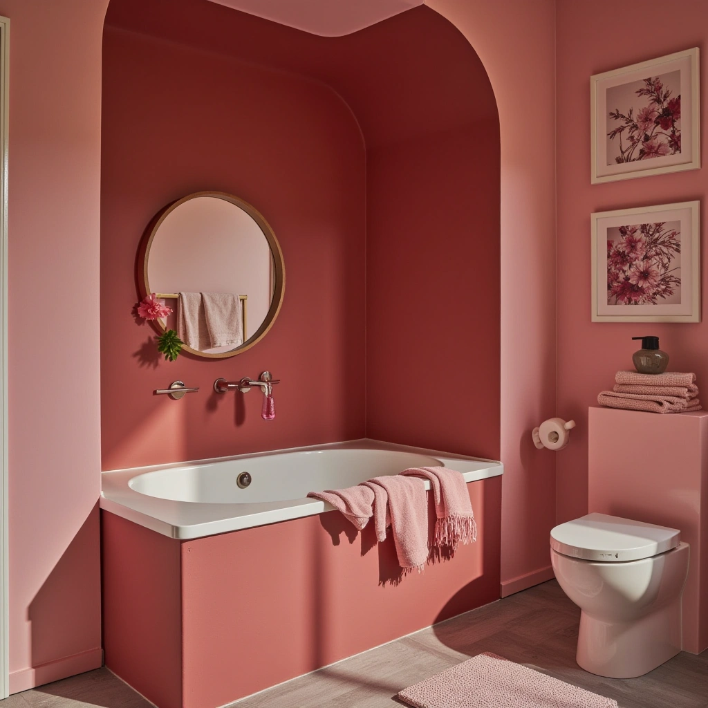 Red and Pink Bathroom