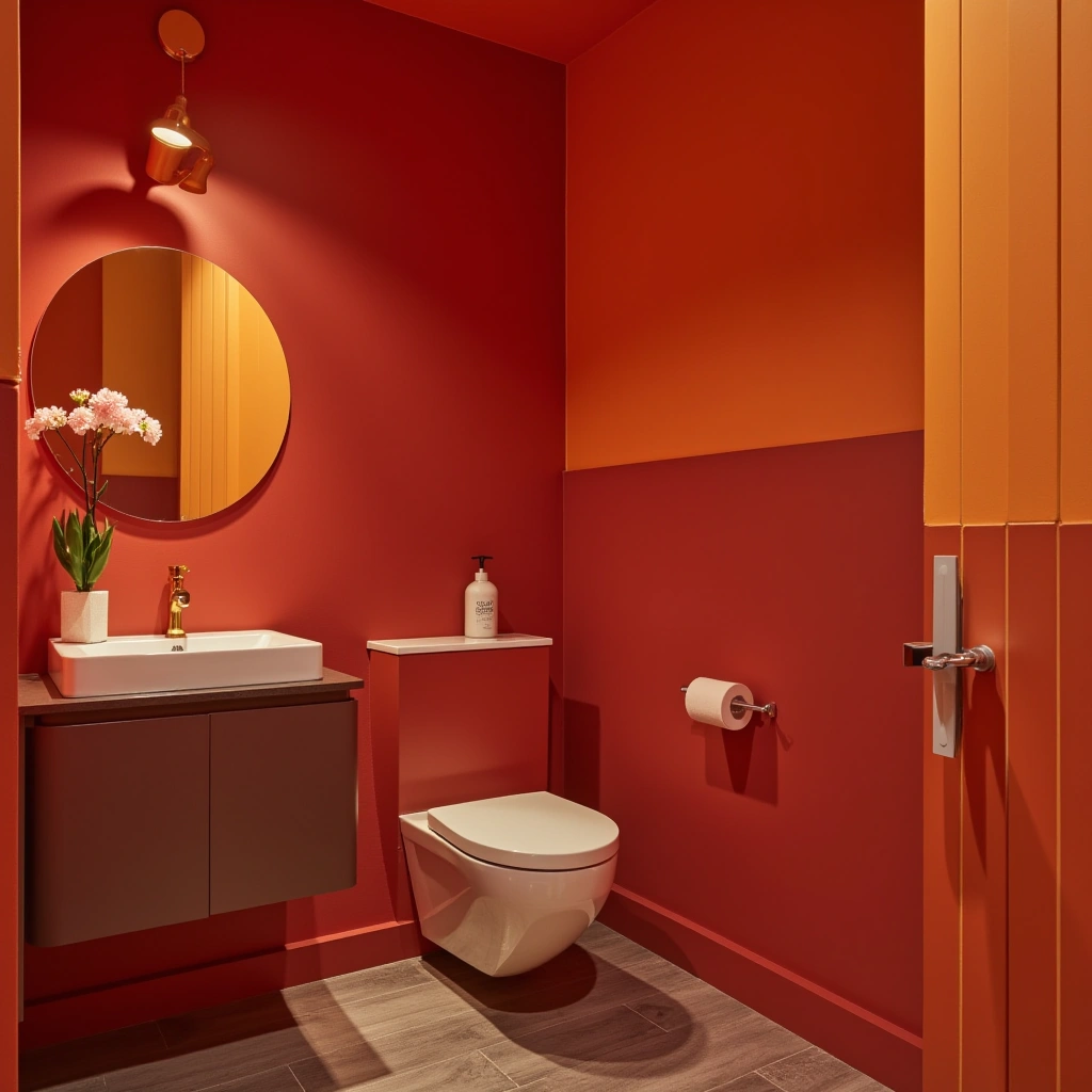 Red and Orange Bathroom