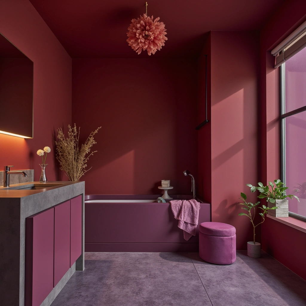 Red and Purple Bathroom