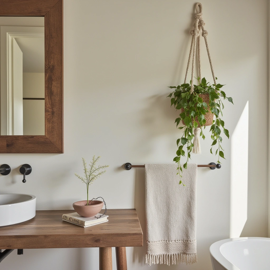 1. Macrame Bathroom Hanging