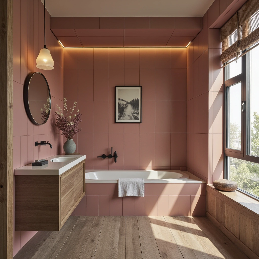 Pink Tile and Wood