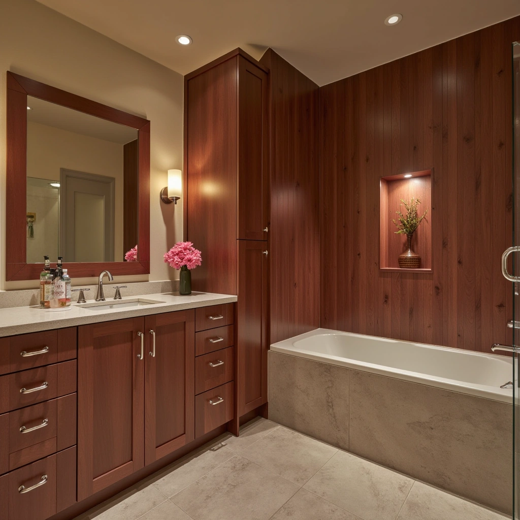Cherry Wood Bathroom Cabinetry