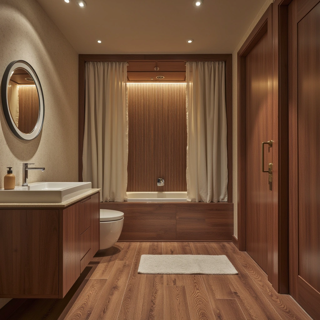 Cherry Wood Bathroom Rug