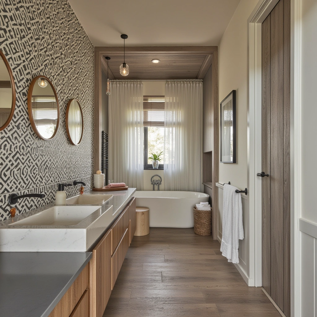 4. Geometric Tile Accent Wall