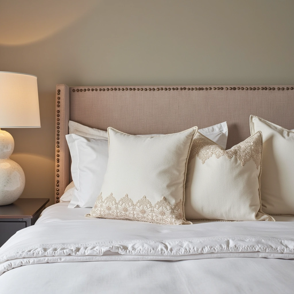 12. Throw Pillows with a Lace Trim