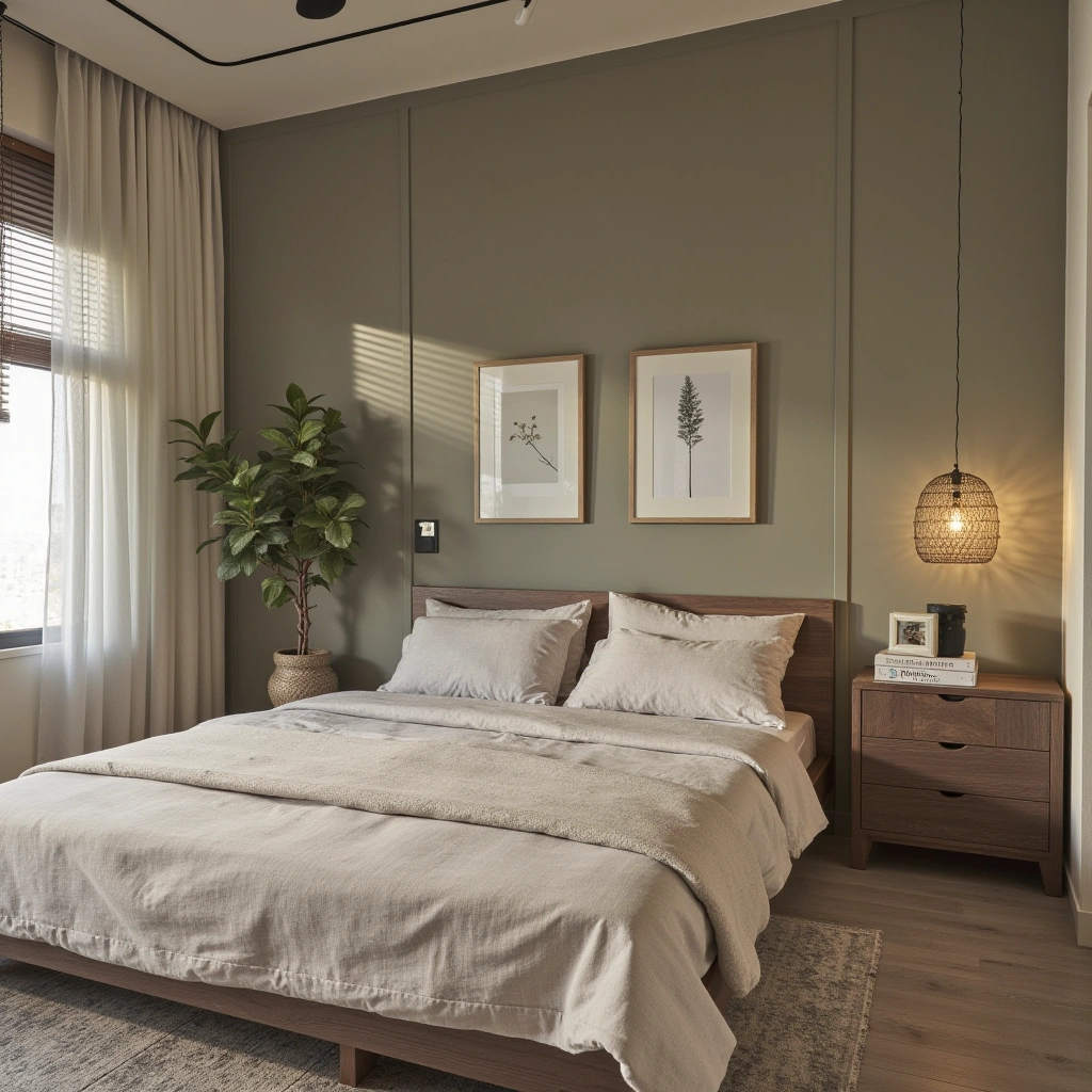 Scandinavian-Inspired Bedroom with a Touch of Nature