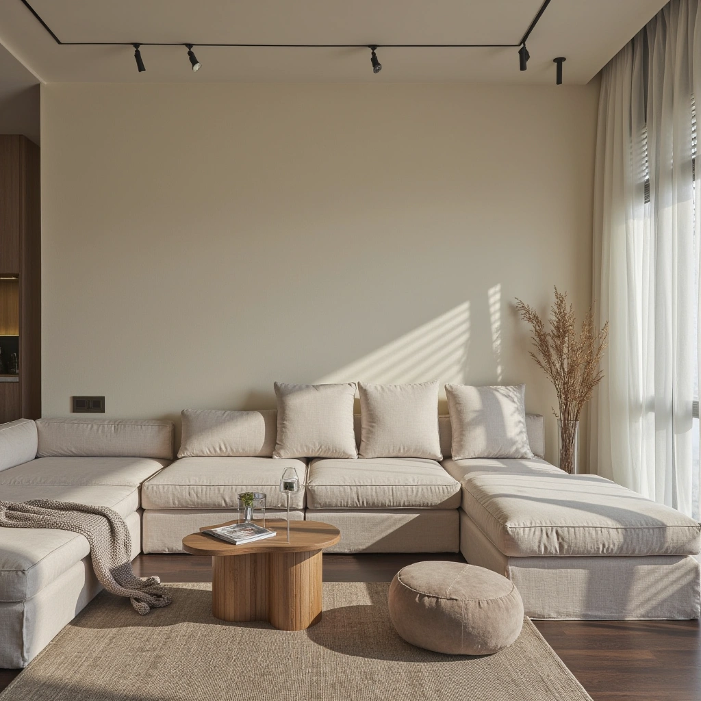 2. Light and Airy Linen Sectional for a Relaxed Ambiance