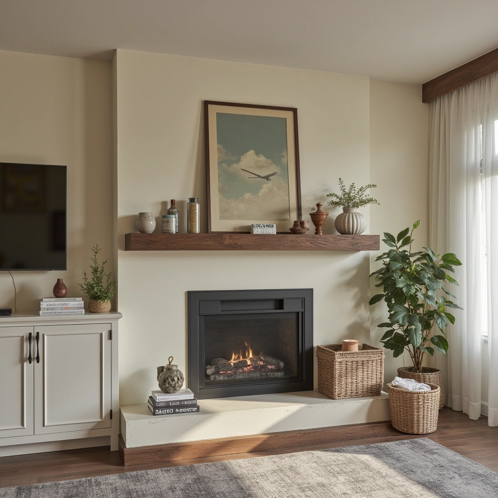 8. Fireplace Focal Point with Rustic Mantel