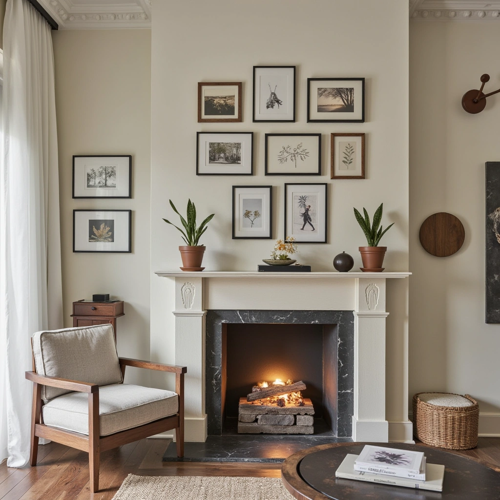 3. Gallery Wall Above the Fireplace